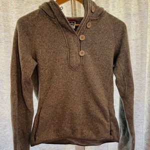 The North Face Hooded Half Zip Pullover Grey Medium